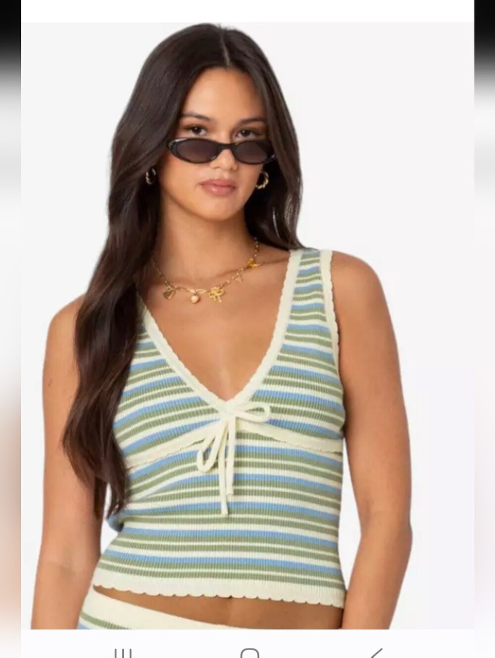 Edikted Serana Striped Knit Top XS Excellent !!